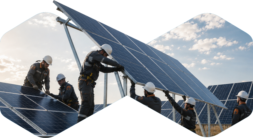 Solar power plant construction and installation